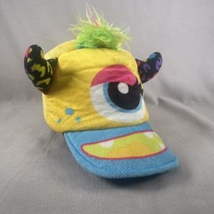 Kellytoy Monster Hat Kids One Size Yellow Flex Colorful Costume Fuzzy Horns‎ Eye
